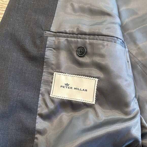 Peter Millar 100% Wool Grey 2 Button Blazer Jacket Canada Size 44R - Picture 4 of 10